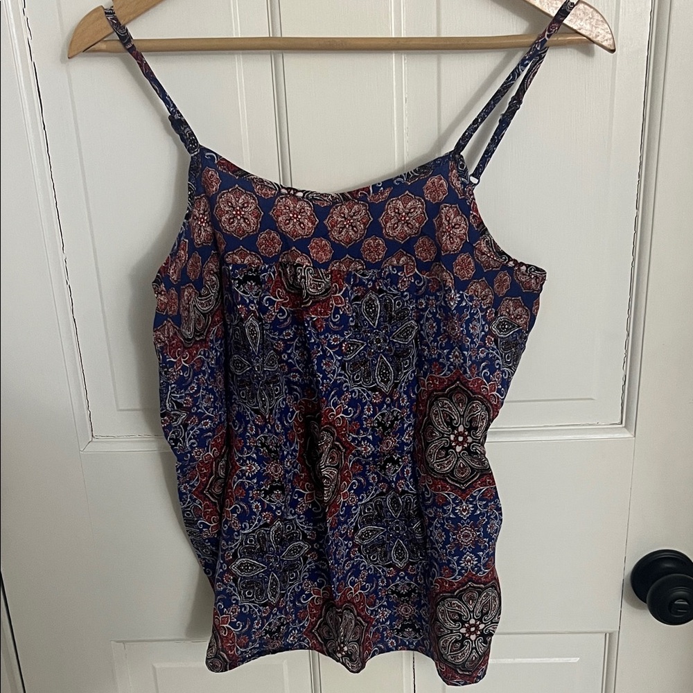 Cynthia Rowley Blue and Red Paisley Camisole